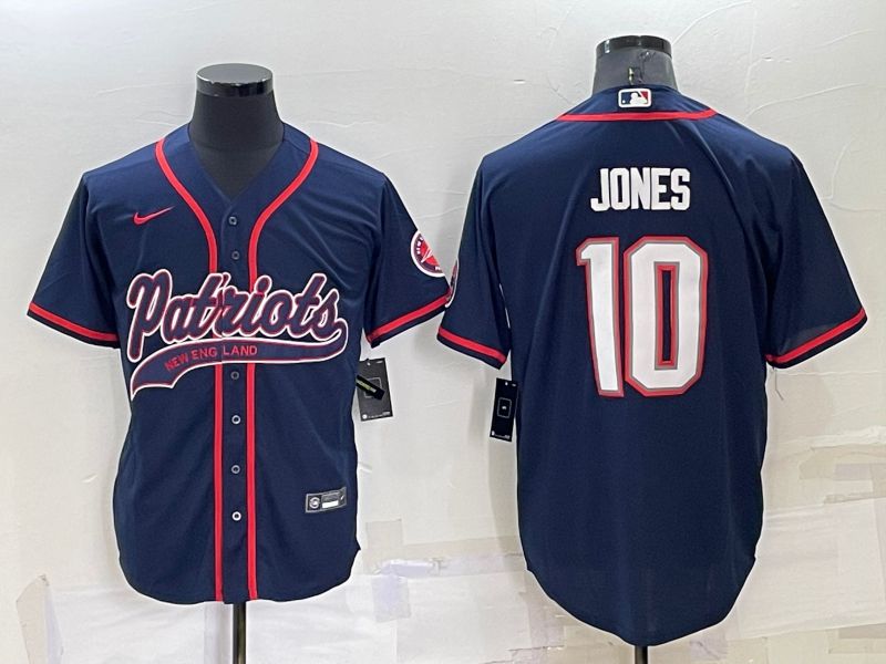Men New England Patriots #10 Jones Blue 2022 Nike Co branded NFL Jersey